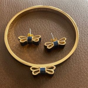 Kate spade blue bangle bow and earrings set